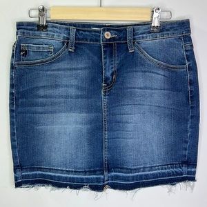 KANCAN DENIM MINI SHIRT RAW HEM SZ 28